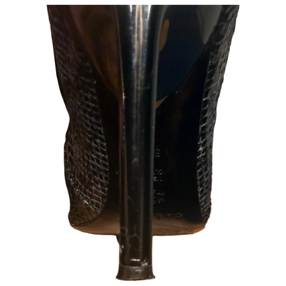 Casadei Women s 5.5B/US 7.5-8 Boots Snake Embossed Fabric Stiletto Heel Italy